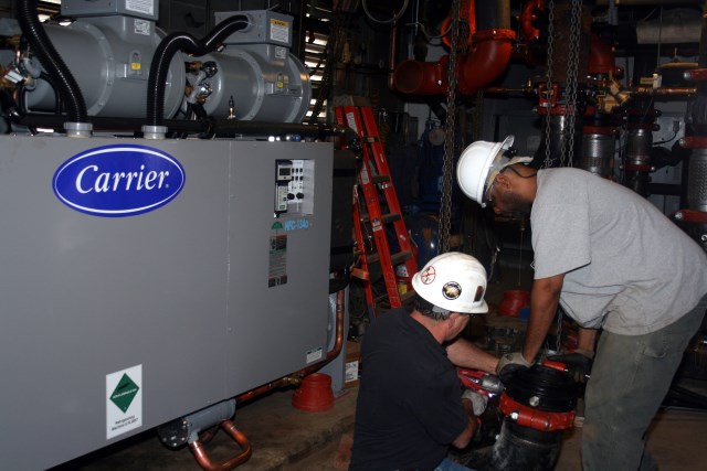 Installing the new chiller