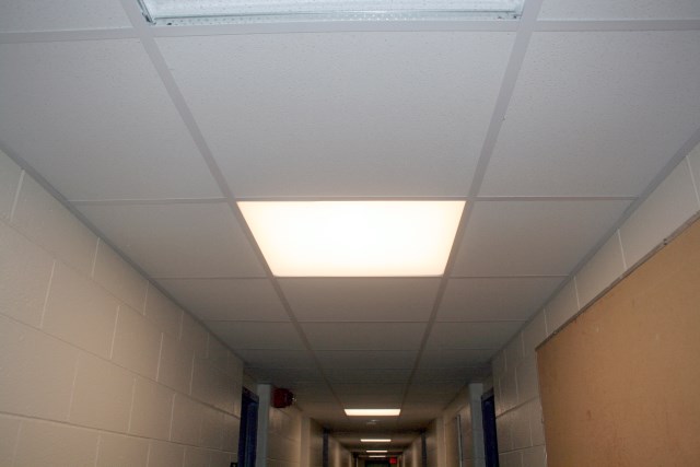 New light fixtures & ceiling