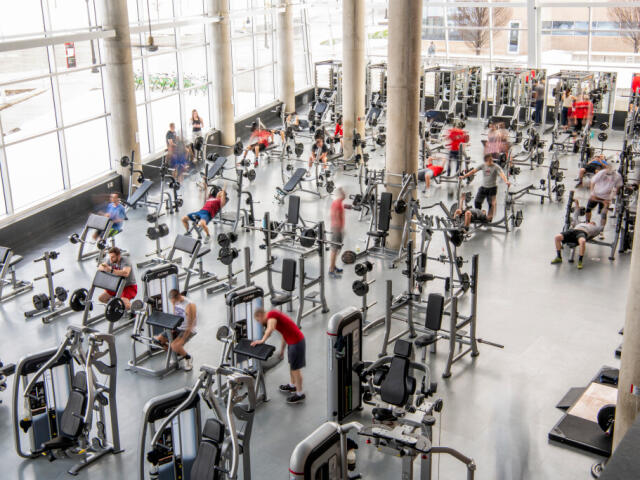 Work out equipment at the RPAC