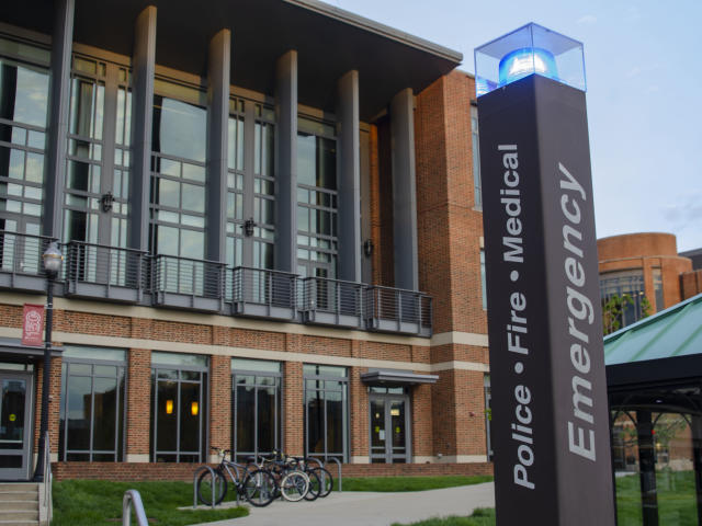 Emergency phone outside of the Ohio Union